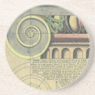 Posavasos De Arenisca Arquitectura Vintage; Voluta Capital por Vignola