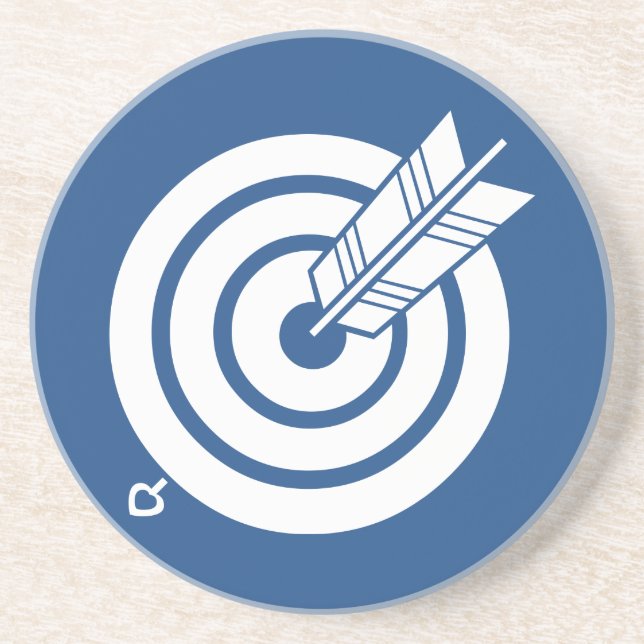 Posavasos De Arenisca Arrow golpeó un blanco redondo (Frente)