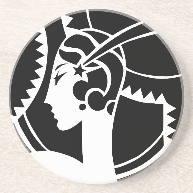 Posavasos De Arenisca Art Deco Lady (Frente)