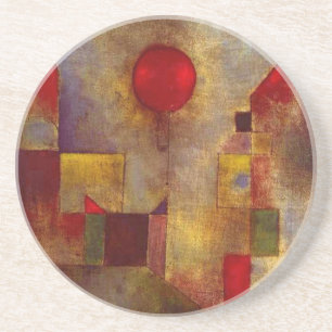 Posavasos De Arenisca Arte abstracto colorido globo rojo Paul Klee