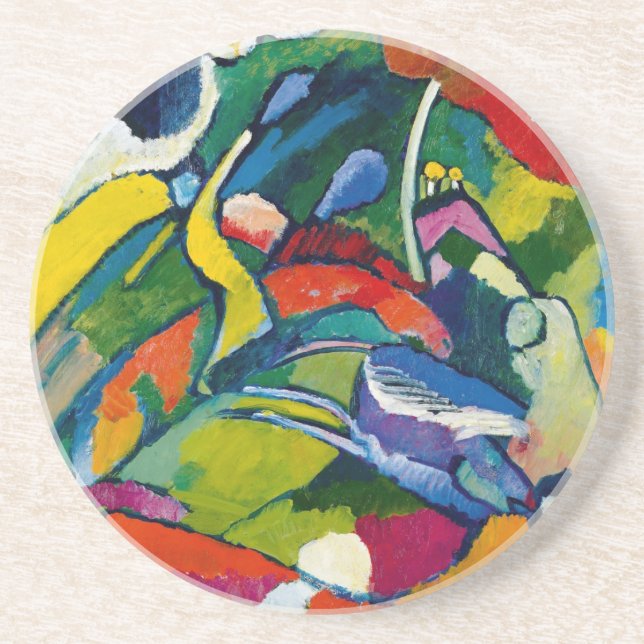 Posavasos De Arenisca Arte abstracto de Kandinsky (Frente)