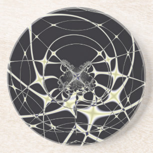 Posavasos De Arenisca Arte abstracto Telaraña dorada