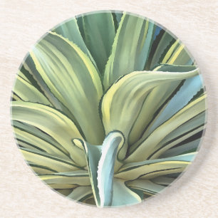 Posavasos De Arenisca Arte de realismo agave tropical