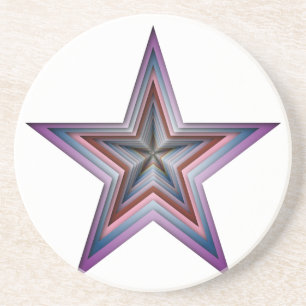 Posavasos De Arenisca arte geométrico abstracto de estrella