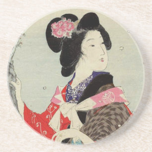 Posavasos De Arenisca Arte japonés de señora Suzuki Kason Sakura Japó