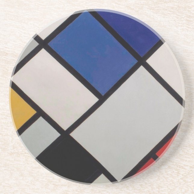 Posavasos De Arenisca Arte moderno de Piet Mondrian (Frente)