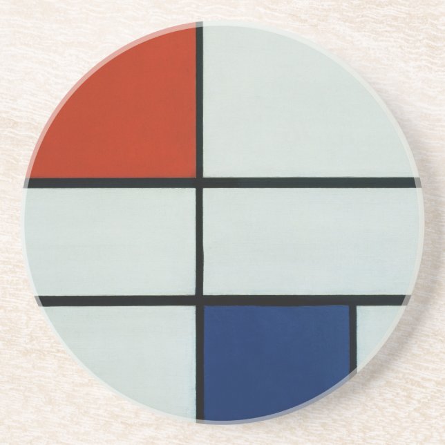 Posavasos De Arenisca Arte moderno de Piet Mondrian (Frente)
