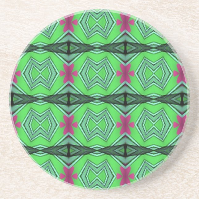 Posavasos De Arenisca Arte moderno verde (Frente)