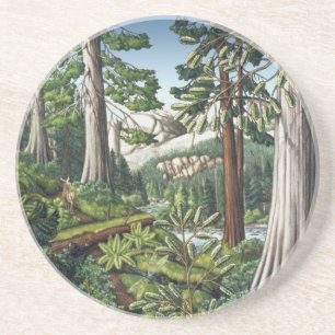 Posavasos De Arenisca Arte Paisajista Cocina Vieja Crecimiento Forestal