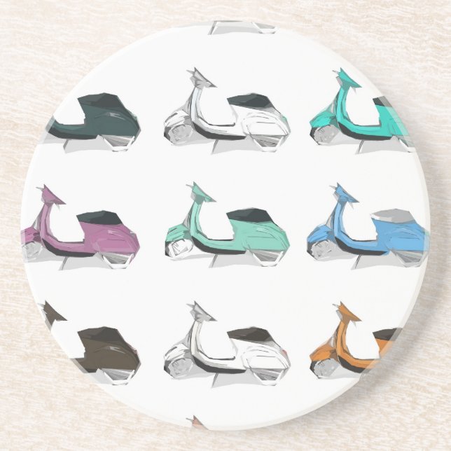 Posavasos De Arenisca Arte pop de Lambretta (Frente)