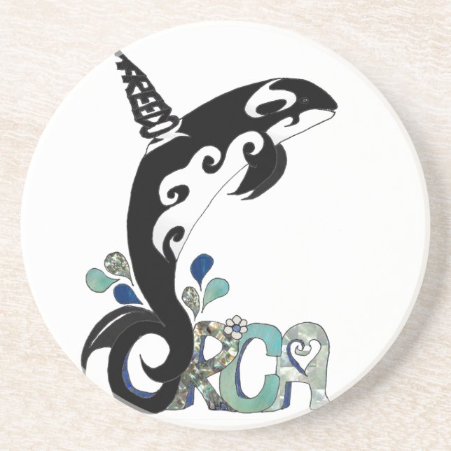 Posavasos De Arenisca Arte por la libertad de Orca (Frente)