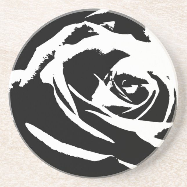 Posavasos De Arenisca Arte Rosa posterizado (Frente)