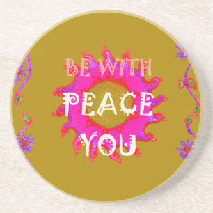 Posavasos De Arenisca Arte Vectorial de Paz Inspiradora Esté Contigo