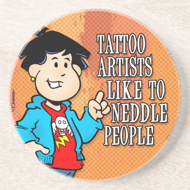 Posavasos De Arenisca Artista del tatuaje (Frente)