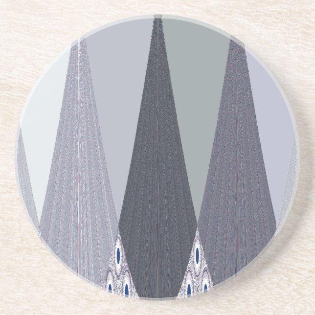 Posavasos De Arenisca Ash Gray Chevron Dots Art Print (Frente)