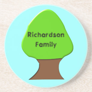 Posavasos De Arenisca Asistentes de texto de Personalizado de árbol de f