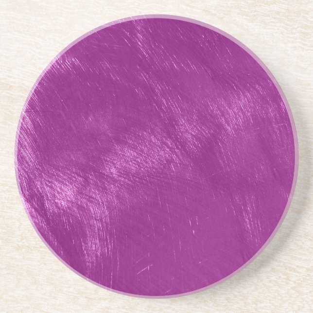 Posavasos De Arenisca Aspecto metálico rosado brillante de acero cepilla (Frente)