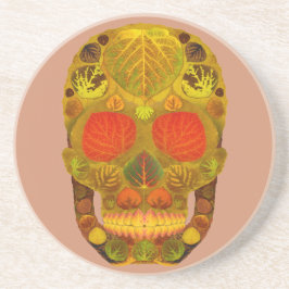 Posavasos De Arenisca Aspen Leaf Skull 12