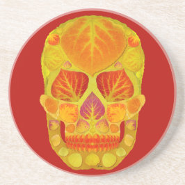 Posavasos De Arenisca Aspen Leaf Skull 13