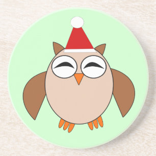 Posavasos De Arenisca Astilleras de búho de Navidades pequeños