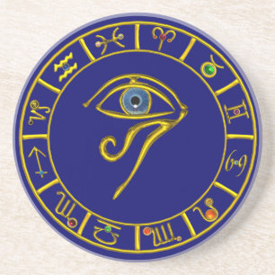 Posavasos De Arenisca ASTRAL HORUS EYE,Astrología AZUL TALISMAN