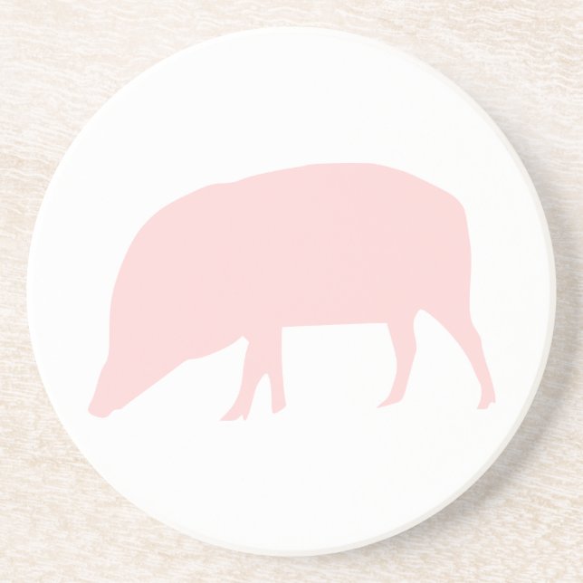 Posavasos De Arenisca Astras de cerdo rosadas (Frente)