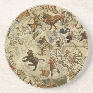 Posavasos De Arenisca Astronomía Vintage, Mapa del cielo celeste Carta e
