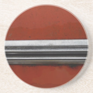 Posavasos De Arenisca Auto vintage de Junk Yard, pintura antigua roja y