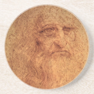 Posavasos De Arenisca Autorretrato del arte del Renacimiento de Leonardo