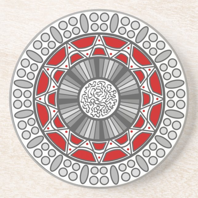 Posavasos De Arenisca Aztec se encuentra con la montaña rusa de alieníge (Frente)