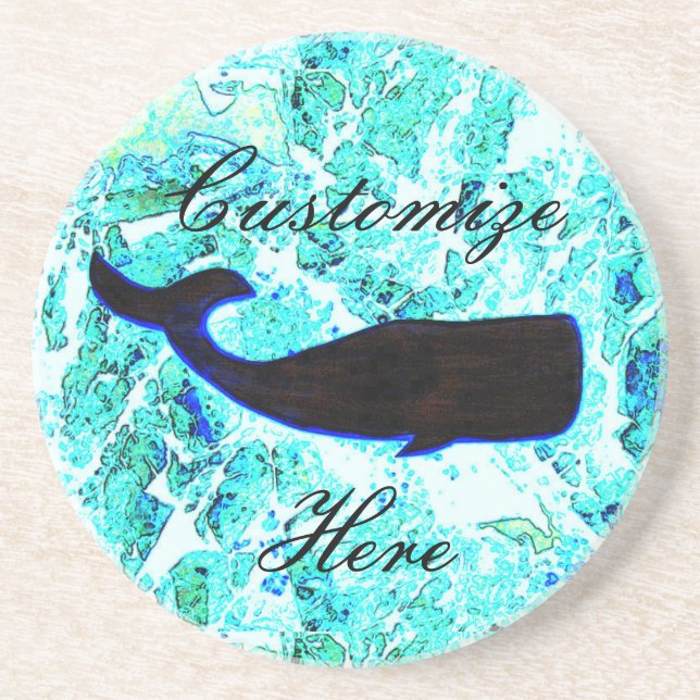 Posavasos De Arenisca azul de ballena negra (Frente)