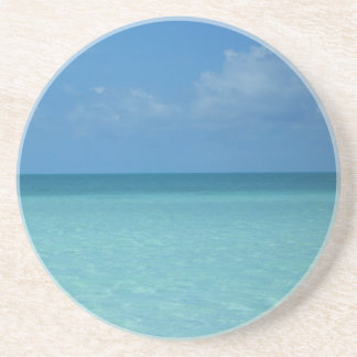 Posavasos De Arenisca Azul turquesa tropical del horizonte del Caribe