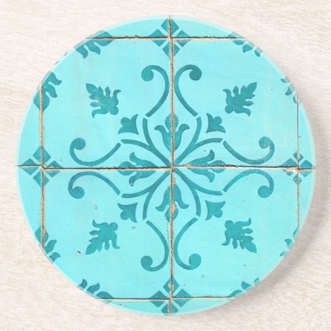 Posavasos De Arenisca Azulejos (Frente)