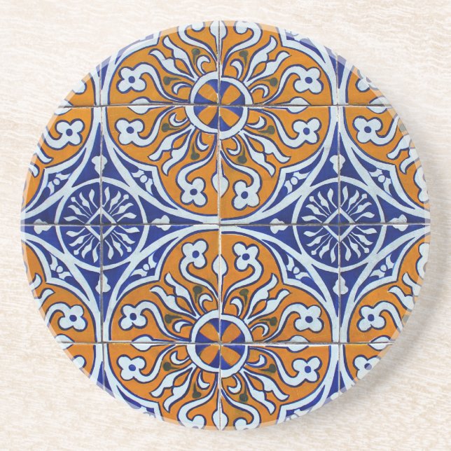 Posavasos De Arenisca Azulejos, Portuguese Tiles (Frente)