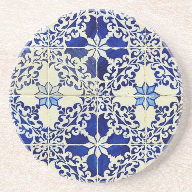Posavasos De Arenisca Azulejos, Portuguese Tiles (Frente)