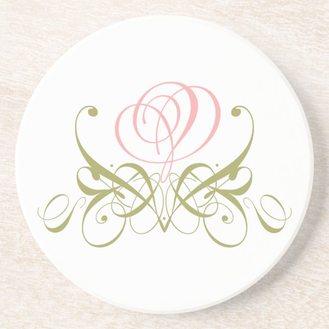 Posavasos De Arenisca Baby Pink Rose Coaster (Frente)