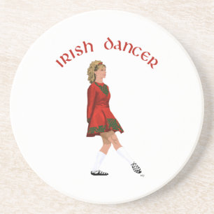 Posavasos De Arenisca Bailarín irlandés de zapato suave en rojo