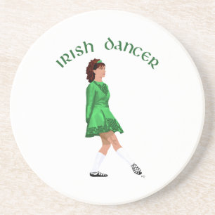 Posavasos De Arenisca Bailarín irlandés de zapato suave en verde