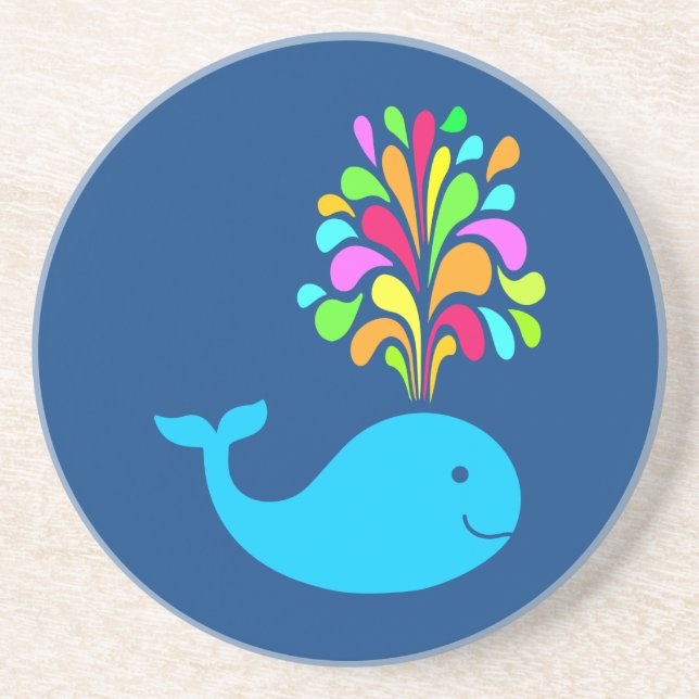 Posavasos De Arenisca Ballena divertida (Frente)