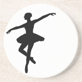Posavasos De Arenisca Ballet simple Ballerina Blanca Negra