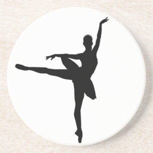 Posavasos De Arenisca Ballet simple Ballerina Blanca Negra