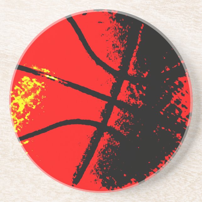 Posavasos De Arenisca Baloncesto de arte pop (Frente)
