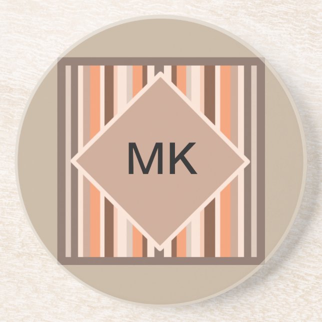 Posavasos De Arenisca Bandas de decoración (Frente)