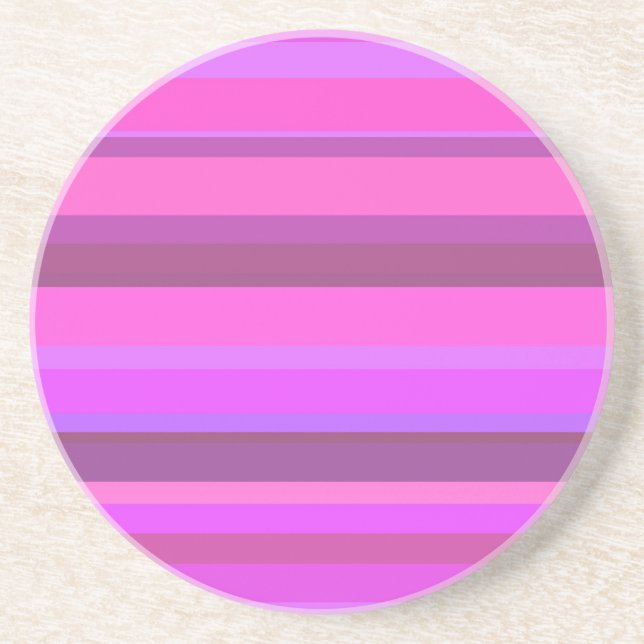 Posavasos De Arenisca Bandas horizontales rosadas (Frente)