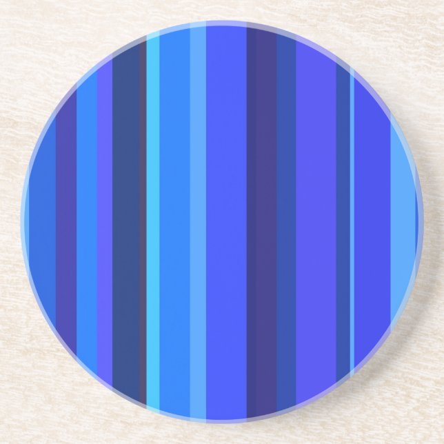 Posavasos De Arenisca Bandas verticales azules (Frente)
