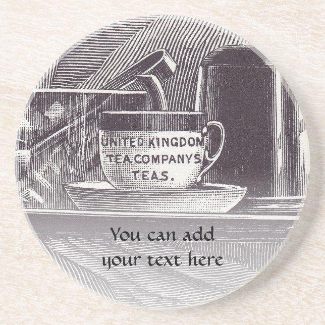 Posavasos De Arenisca Bandeja de té de época (Frente)