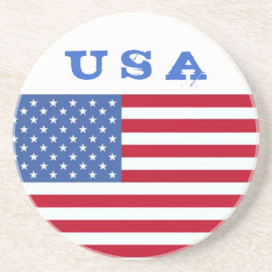 Posavasos De Arenisca Bandera Americana De EE. UU. Del 4 De Julio Posava