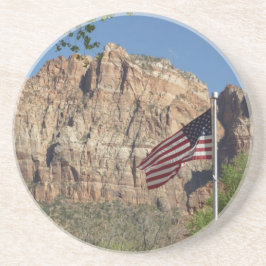 Posavasos De Arenisca Bandera Americana en el Parque Nacional Zion I