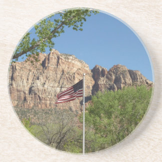 Posavasos De Arenisca Bandera americana en el Parque Nacional Zion II
