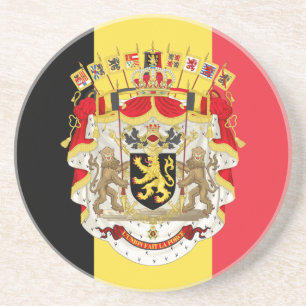 Posavasos De Arenisca Bandera belga y COA